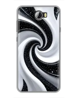 Чехол для Huawei Y5II с картинкой «Черно-белая спираль»