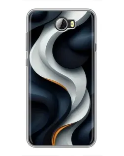 Чехол для Huawei Y5II с картинкой «Объемные черно-белые ленты»