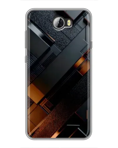 Чехол для Huawei Y5II с картинкой «Черные геометрические блоки» Чехол для Huawei Y5II с картинкой «Черные геометрические блоки»