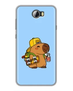 Чехол для Huawei Y5II с картинкой «Капибара на скейте»