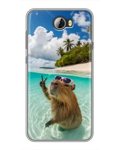 Чехол для Huawei Y5II с картинкой «Капибара на море»