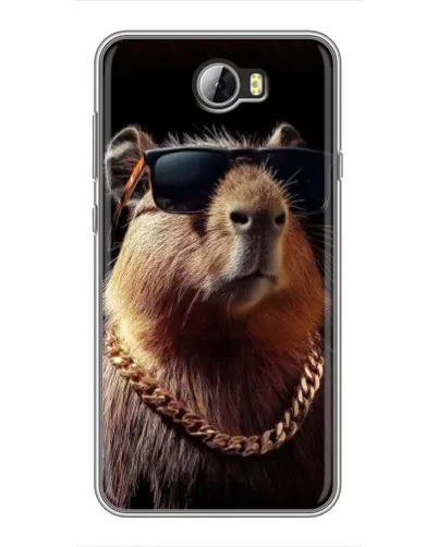 Чехол для Huawei Y5II с картинкой «Капибара золотая цепь»