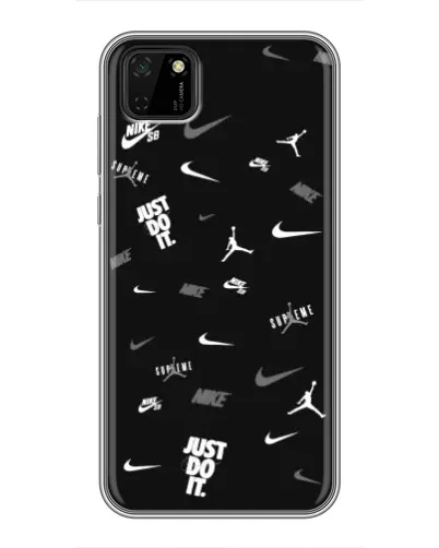 Чехол для Huawei Y5p с картинкой «Nike Black Pattern»