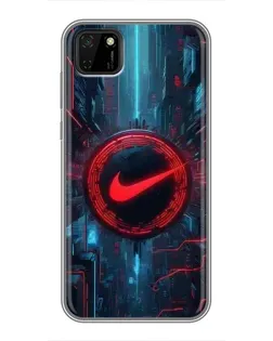 Чехол для Huawei Y5p с картинкой «Техногенный стиль Nike»