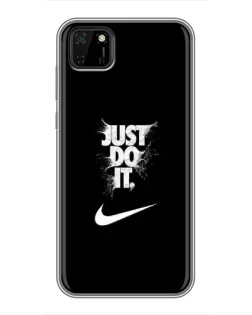 Чехол для Huawei Y5p с картинкой «Текстовый принт Nike»