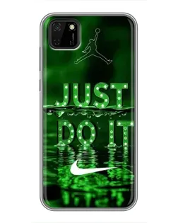 Чехол для Huawei Y5p с картинкой «Зеленый неоновый Nike»