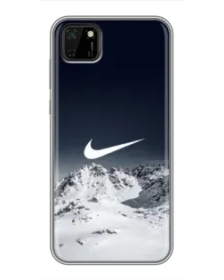 Чехол для Huawei Y5p с картинкой «Nike — зимние горы»