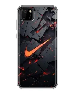Чехол для Huawei Y5p с картинкой «Nike — эффект разломов»
