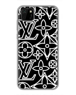Чехол для Huawei Y5p с картинкой «Черно-белый узор LV»