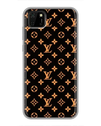 Чехол для Huawei Y5p с картинкой «Золотая монограмма LV»