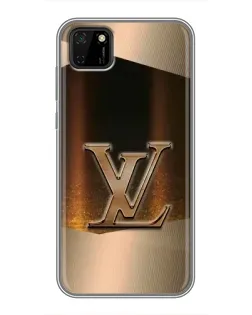 Чехол для Huawei Y5p с картинкой «LV — золотое сияние»