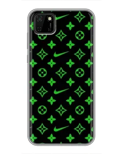Чехол для Huawei Y5p с картинкой «Неоновый принт LV»