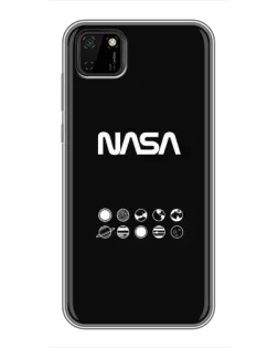 Чехол для Huawei Y5p с картинкой «NASA — технический принт»