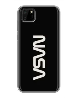 Чехол для Huawei Y5p с картинкой «NASA — вертикальный логотип»