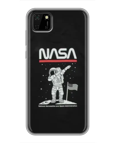 Чехол для Huawei Y5p с картинкой «NASA — шагаем по Луне»