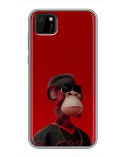 Чехол для Huawei Y5p с картинкой «Bored Ape в красном»