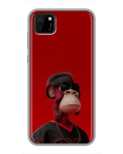 Чехол для Huawei Y5p с картинкой «Bored Ape в красном»