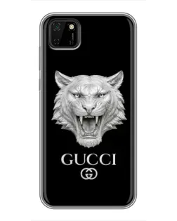 Чохол для Huawei Y5p з картинкою «Gucci — срібний лев»