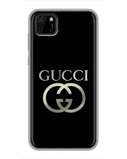 Чохол для Huawei Y5p з картинкою «Gucci — золото на чорному»