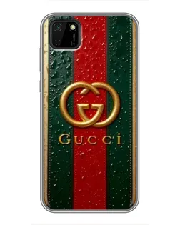 Чохол для Huawei Y5p з картинкою «Gucci — фірмова смуга та золото»
