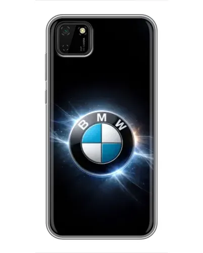 Чехол для Huawei Y5p с картинкой «BMW — неоновое сияние»