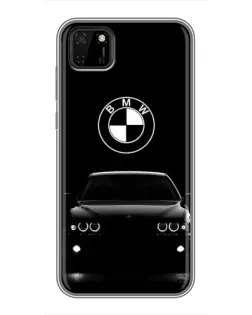 Чехол для Huawei Y5p с картинкой «BMW — взгляд из темноты»