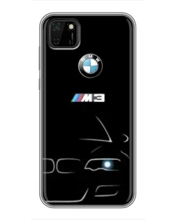 Чехол для Huawei Y5p с картинкой «Минималистичный принт BMW M3»
