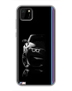 Чехол для Huawei Y5p с картинкой «Силуэт BMW в темноте»