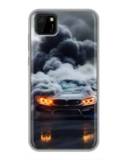 Чехол для Huawei Y5p с картинкой «BMW в дыму»