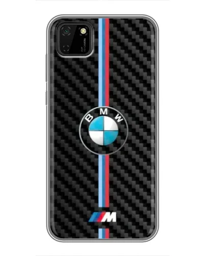 Чехол для Huawei Y5p с картинкой «Эмблема BMW и карбон»
