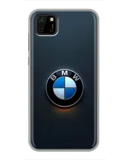 Чехол для Huawei Y5p с картинкой «Логотип BMW — минимализм»