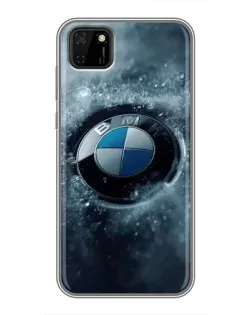 Чехол для Huawei Y5p с картинкой «Логотип BMW — лед»