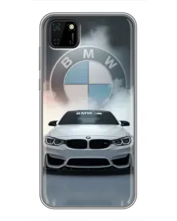 Чехол для Huawei Y5p с картинкой «BMW в белом дыму»
