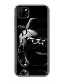 Чехол для Huawei Y5p с картинкой «Черная BMW — профиль»