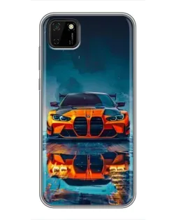 Чехол для Huawei Y5p с картинкой «BMW — золотая эмблема»