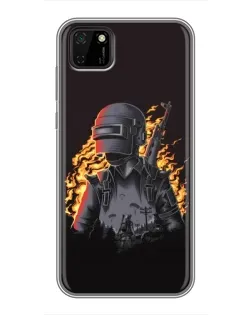 Чехол для Huawei Y5p с картинкой «PUBG — огненный силуэт» Чехол для Huawei Y5p с картинкой «PUBG — огненный силуэт»