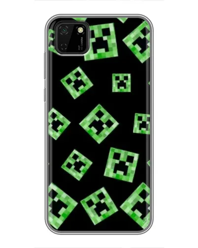 Чехол для Huawei Y5p с картинкой «Паттерн с криперами»