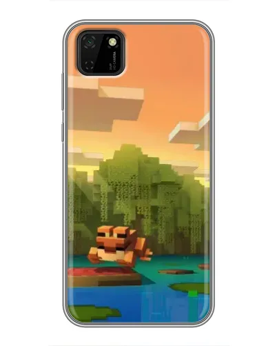 Чехол для Huawei Y5p с картинкой «Майнкрафт закат солнца»