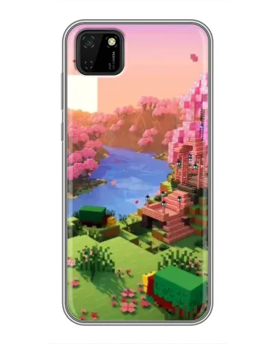 Чехол для Huawei Y5p с картинкой «Розовое дерево Minecraft»