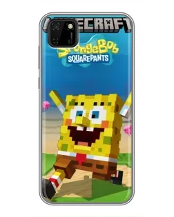 Чохол для Huawei Y5p з картинкою «Губка Боб Minecraft»