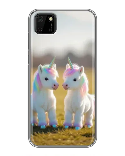Чехол для Huawei Y5p с картинкой «Пара единорогов»