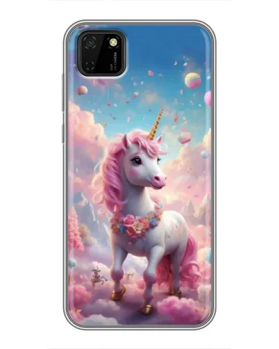 Чехол для Huawei Y5p с картинкой «Единорог среди облаков»