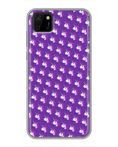 Чехол для Huawei Y5p с картинкой «Единороги на фиолетовом»