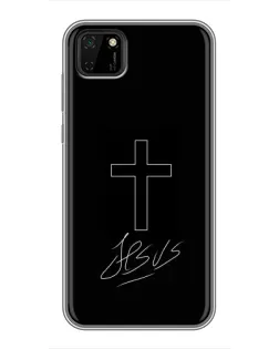 Чехол для Huawei Y5p с картинкой «Графический крест Jesus»