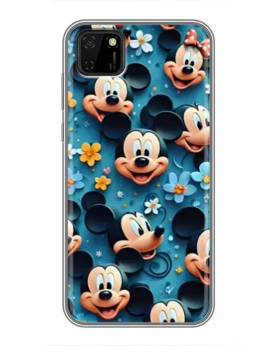 Чехол для Huawei Y5p с картинкой «Паттерн Микки и Минни»