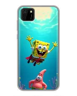 Чехол для Huawei Y5p с картинкой «Спанч Боб под водой»