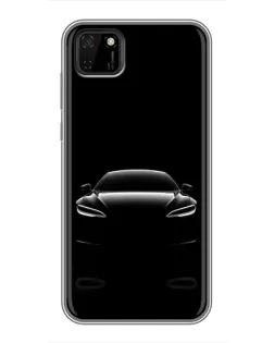Чехол для Huawei Y5p с картинкой «Силуэт Tesla Night»