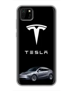 Чехол для Huawei Y5p с картинкой «Tesla Model Y»