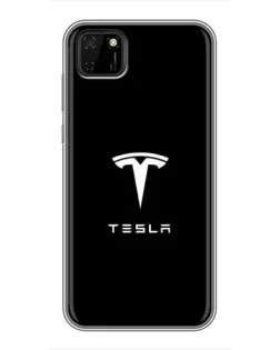 Чехол для Huawei Y5p с картинкой «Tesla White Logo»