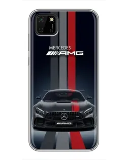 Чехол для Huawei Y5p с картинкой «Mercedes — белый карбон»